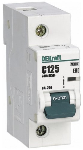 Выключатель автоматический DEKraft ВА-201 1п 125А C 10кА картинка